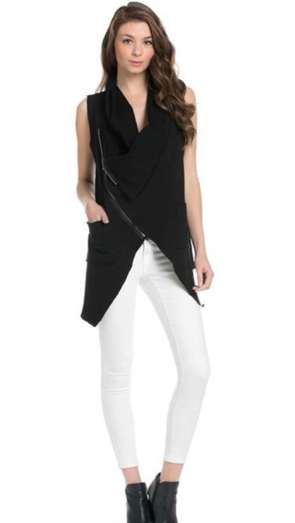 White Zipper Vest