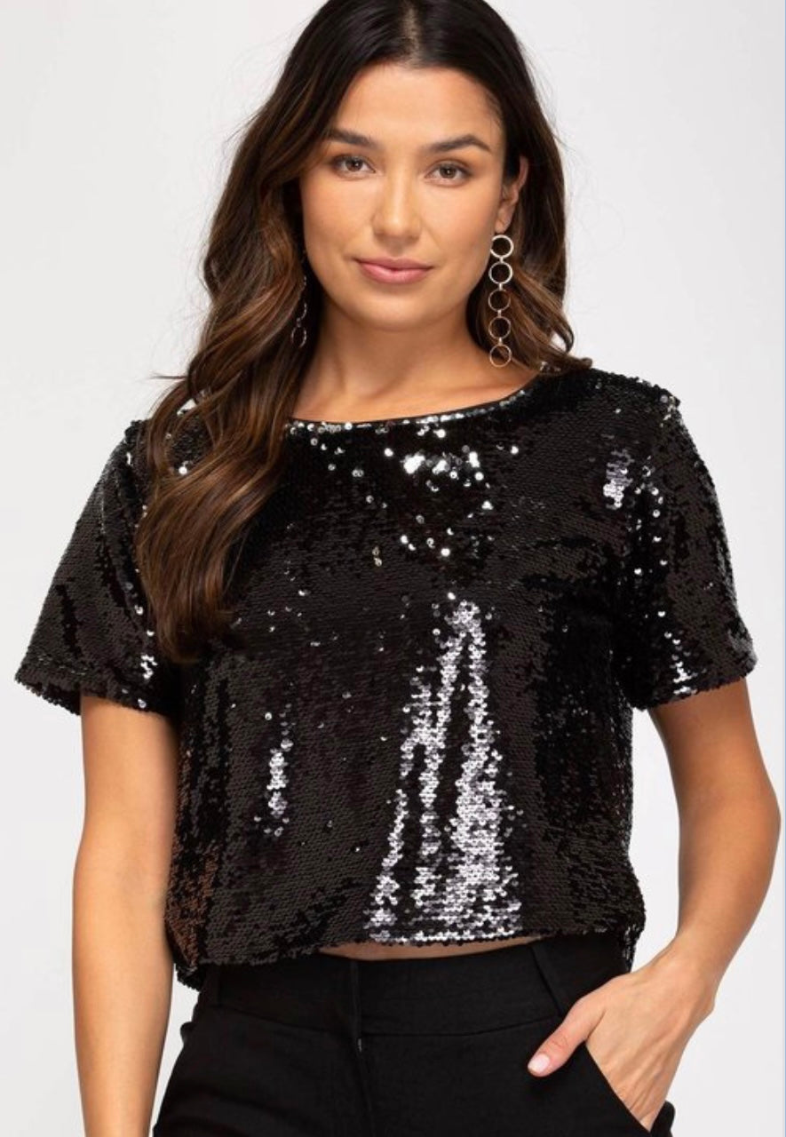 She Sparkle Crop Top